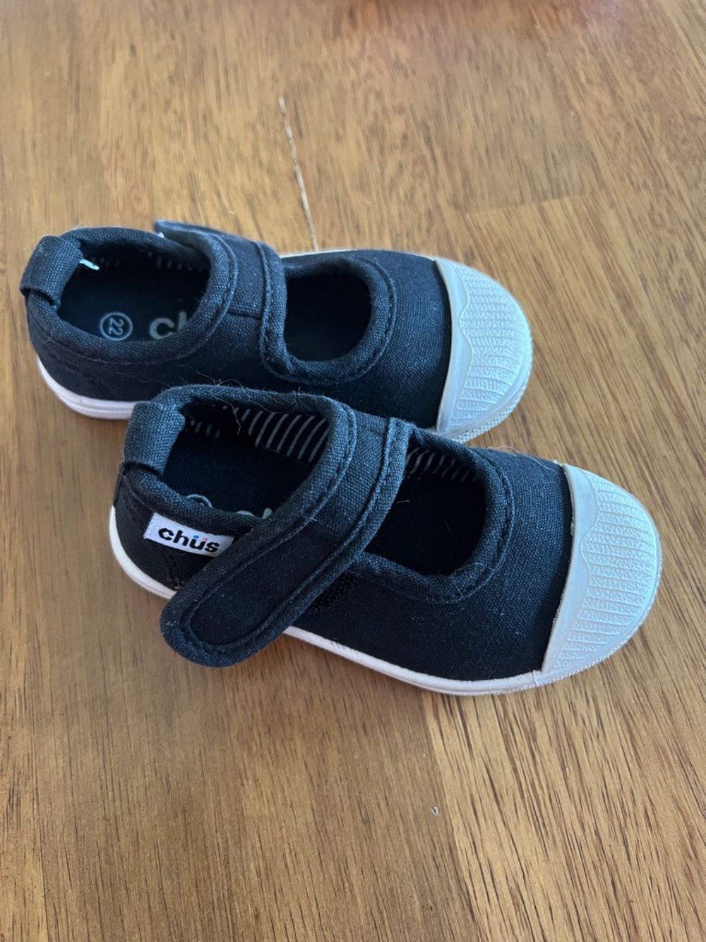 Chus Kids Black Canvas Mary Jane Sneakers